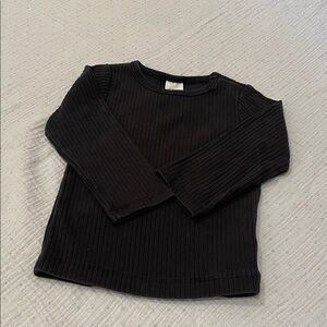 H&M Black Ribbed Baby Long Sleeve Shirt